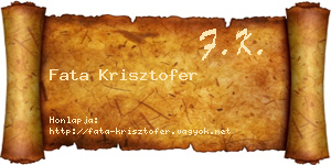 Fata Krisztofer névjegykártya